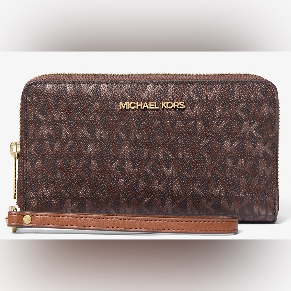 (NWOT) MICHAEL KORS 
Jet Set Signature Logo Smartphone Wristlet